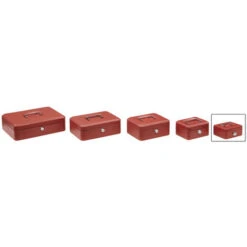 ARREGUI Elegant Caisse à Monnaie Et Billets à Clé Pour Ranger Et Transporter L'argent, Caisse En Acier Tirelire Avec Fente Pour Pieces, Coffre Fort Portatif 12,5 Cm De Longueur Rouge C9004 -Promos Matériel Boutique 87945444 5