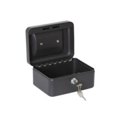 ARREGUI Elegant Cash Caisse à Monnaie Et Billets à Clé Pour Ranger Et Transporter L'argent, Caisse En Acier Monnayeur Et Compartiment Pieces, Coffre Fort Portatif, Noir, 15 Cm C9614-EUR -Promos Matériel Boutique 87945598 5