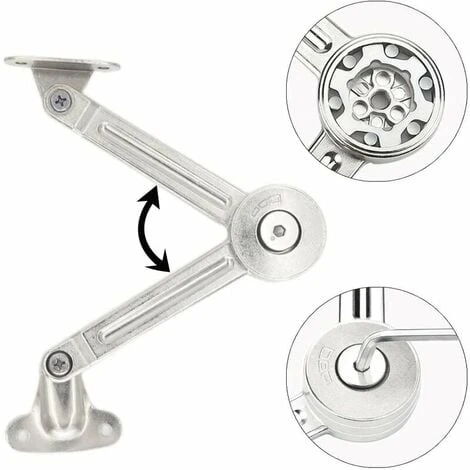 Lot De 2 Compas à Système D’amortissement Pour Abattants De Portes Relevables De Placard De Cuisine 2 Lot De 2 Compas à Système D’amortissement Pour Abattants De Portes Relevables De Placard De Cuisine – Image 2