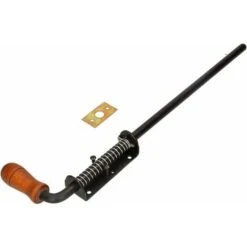 KOTARBAU Verrou à Ressort 480 Mm - Noir - Inoxydable - Poignée En Bois Résistante Aux Intempéries - Avec Ressort -Promos Matériel Boutique 88141457 5