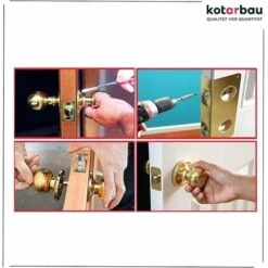 KOTARBAU Bouton De Porte Rotatif Noir Garniture De Porte Poignée De Porte Avec Vis De Montage Bouton à Bille En Acier Laqué Bouton De Porte Rotatif Garniture De Protection -Promos Matériel Boutique 88142184 3