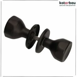 KOTARBAU Bouton De Porte Rotatif Noir Garniture De Porte Poignée De Porte Avec Vis De Montage Bouton à Bille En Acier Laqué Bouton De Porte Rotatif Garniture De Protection -Promos Matériel Boutique 88142184 5