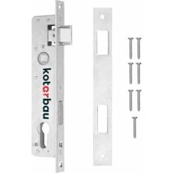 KOTARBAU Serrure à Larder 90/20 Mm, DIN Droite Et Gauche, Pour Porte, à Cylindre Profilé Et à Cadre Tubulaire, Avec Contre-plaque, En Acier Galvanisé, De Qualité Supérieure, Inoxydable