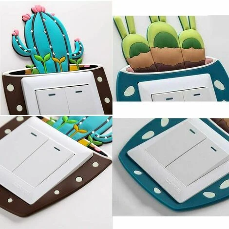 LTDSFHC 3D Stéréo Autocollant De Commutateur De Lumière 4pcs Interrupteur D'éclairage Autocollant Fluorescent Commutateur Chambre De Protection Autocollant 3D Auto Adhésif Surround Pour Décoration Amo 3 LTDSFHC 3D Stéréo Autocollant De Commutateur De Lumière 4pcs Interrupteur D'éclairage Autocollant Fluorescent Commutateur Chambre De Protection Autocollant 3D Auto Adhésif Surround Pour Décoration Amo – Image 3