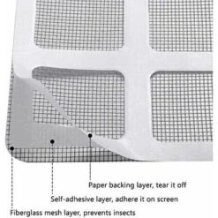 LTDSFHC 20 Pcs Réparation De Bandes Pour Fenêtres, Autocollant De Réparation De Maille D'écran De Porte, Auto-adhésif, Peut être Recadrée, Utilisé Pour Réparer Les Moustiquaires, Gaze (10×10cm) -Promos Matériel Boutique 88229421 4