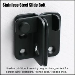 Verrou De Porte Coulissante Cadenas Moraillon Serrure De Porte Loquet De Verrouillage De Boucle Crochet Antivol, Finition Noire Mate En Acier Inoxydable 8 Verrou De Porte Coulissante Cadenas Moraillon Serrure De Porte Loquet De Verrouillage De Boucle Crochet Antivol, Finition Noire Mate En Acier Inoxydable -Promos Matériel Boutique 88675864 4