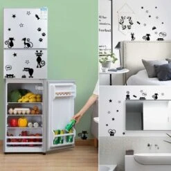 Autocollants Muraux De Chat Mignon, Autocollants D'interrupteur De Lumière De Chat, Autocollants Muraux De Dessin Animé De Chat Noir Pour Interrupteur D'éclairage Ou Autocollants Muraux De Prise Auto- -Promos Matériel Boutique 88720962 3