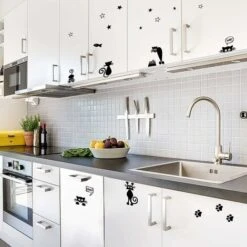 Autocollants Muraux De Chat Mignon, Autocollants D'interrupteur De Lumière De Chat, Autocollants Muraux De Dessin Animé De Chat Noir Pour Interrupteur D'éclairage Ou Autocollants Muraux De Prise Auto- -Promos Matériel Boutique 88720962 4