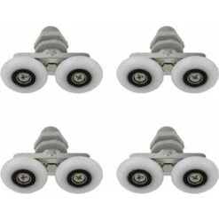 Roulettes Doubles Pour Porte De Douche Roulettes Pour Porte De Douche Roulettes Coulissantes Porte Salle De Bain Douche Rouleau De Douche De Rechange,Pièces De Rechange Pour Salle De Bain 23mm 4 PCS