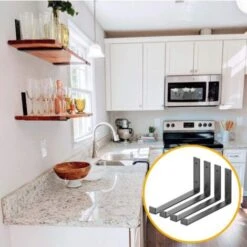 Support D'étagère [4 Pièces] Pour Bureau De Salon, 30 Cm -Promos Matériel Boutique 88920405 3