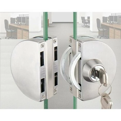 Double Serrure De Porte En Verre 304 En Acier Inoxydable, Les Deux Côtés Ouvrent Des Crochets De Porte Sans Cadre Pour Le Verre D'épaisseur De 10-12mm 3 Double Serrure De Porte En Verre 304 En Acier Inoxydable, Les Deux Côtés Ouvrent Des Crochets De Porte Sans Cadre Pour Le Verre D'épaisseur De 10-12mm – Image 3