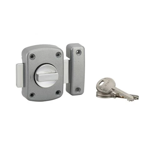 THIRARD - Verrou à Bouton Alouette Pour Porte Intérieure, Cylindre 35mm, Acier, 3 Clés, époxy Argent 1 THIRARD - Verrou à Bouton Alouette Pour Porte Intérieure, Cylindre 35mm, Acier, 3 Clés, époxy Argent