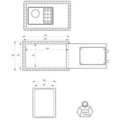 THIRARD - Coffret De Sécurité à Poser Vincennes, Fermeture électronique à Code, 2 Pênes, 9L -Promos Matériel Boutique 8904789 5