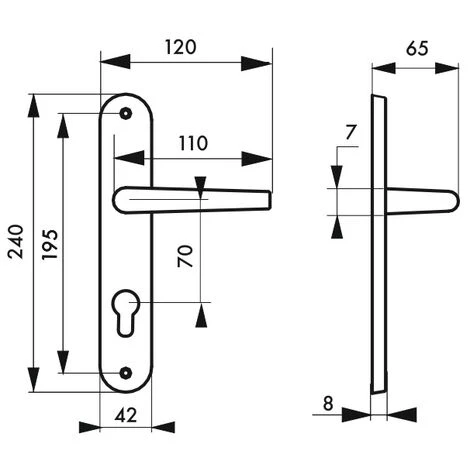 THIRARD - Ensemble De Poignées Pour Porte D'entrée Dionysos Trou De Cylindre, Carré 7mm, Entr'axes 195mm, Laitonné 3 THIRARD - Ensemble De Poignées Pour Porte D'entrée Dionysos Trou De Cylindre, Carré 7mm, Entr'axes 195mm, Laitonné – Image 3