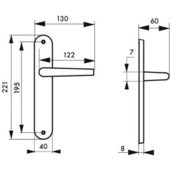 THIRARD - Ensemble De Poignées Pour Porte Intérieure Helios Sans Trou, Carré 7mm, Entr'axes 195mm, Nickelé Brossé -Promos Matériel Boutique 8904992 3