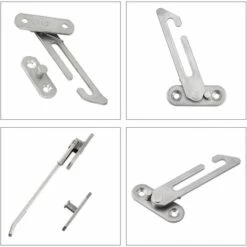 Lot De 2 Entrebâilleurs De Fenêtre UPVC En Acier Inoxydable 304 Avec Crochets Pour Fenêtre De Gauche Et De Droite -Promos Matériel Boutique 89067067 3