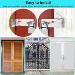 2 Pcs Porte Cadenas En Acier Inoxydable 5 Pouces Fermoir Cadenas Antirouille Durable Avec Vis Loquet De Porte Robustes Anti-corrosion Pour Portes Placard Armoire Tiroir Meubles - Argent -Promos Matériel Boutique 89224738 4