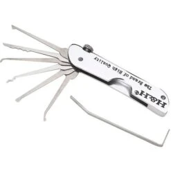 Ensemble De Crochetage De Serrure Pliable 7 En 1 Ensemble De Crochets De Verrouillage En Acier Inoxydable Avec Cle Kit