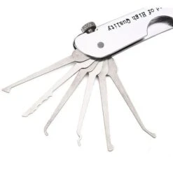 Ensemble De Crochetage De Serrure Pliable 7 En 1 Ensemble De Crochets De Verrouillage En Acier Inoxydable Avec Cle Kit -Promos Matériel Boutique 89256750 4