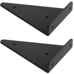 Support D'étagère En Triangle En Métal Flottant,Equerre Etagere Mural Aveugles Dissimulés,Chambre à Coucher Salon Salle De Bain Bricolage Décoration Support,2 Pièces (17x13cm/6.7x5.1in,black)