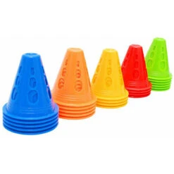 Cônes De Slalom, Lot De 50 Cônes De Signalisation, Cônes De Sport Textures De Marquage Haute Visibilité Cône De Texture De Signalisation Multicolore Pour Le Football, Les Sports D'agilité Ou L'entraîn -Promos Matériel Boutique 89328829 3