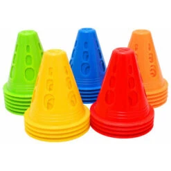Cônes De Slalom, Lot De 50 Cônes De Signalisation, Cônes De Sport Textures De Marquage Haute Visibilité Cône De Texture De Signalisation Multicolore Pour Le Football, Les Sports D'agilité Ou L'entraîn -Promos Matériel Boutique 89328829 5
