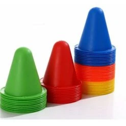 Lot De 50 Cônes D'entraînement Sur Route, Cône De Signalisation D'entraînement Sportif En Plastique, Cône De Signalisation D'entraînement Sportif De Slalom, Entraînement De Football, Rouleau (5 Couleu -Promos Matériel Boutique 89329827 3