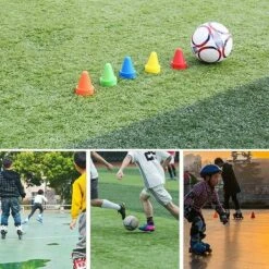 Lot De 50 Cônes D'entraînement Sur Route, Cône De Signalisation D'entraînement Sportif En Plastique, Cône De Signalisation D'entraînement Sportif De Slalom, Entraînement De Football, Rouleau (5 Couleu -Promos Matériel Boutique 89329827 4