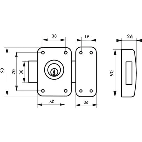 THIRARD - Verrou Simple Entrée Capital Pour Porte Intérieure, 3 Clés, Acier, époxy Or 2 THIRARD - Verrou Simple Entrée Capital Pour Porte Intérieure, 3 Clés, Acier, époxy Or – Image 2