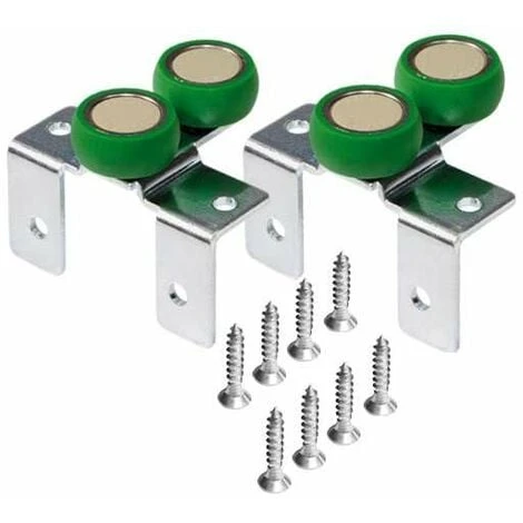 Jeu SEVROLL De Galets Supérieurs De Porte Coulissante 18mm Chariot Guide Coulisse Fixation Armoire Dressing Placard Garniture 1 Jeu SEVROLL De Galets Supérieurs De Porte Coulissante 18mm Chariot Guide Coulisse Fixation Armoire Dressing Placard Garniture