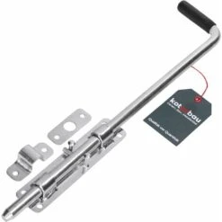 KOTARBAU Verrou à Coulisse Étroit Non Peint 420 Mm Verrou à Boulon Fermeture Pour Porte De Garage Avec Poignée En Caoutchouc