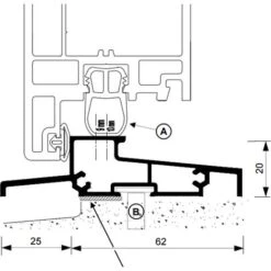 Seuil Pour Porte PVC OLT-NA BILCOCQ - PVC Argent - 6.03 M - OLT-NA