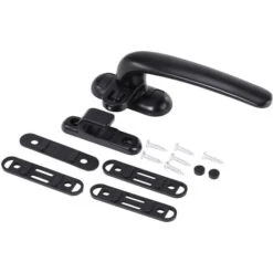 Poignée De Fenêtre Intérieure En Alliage D'aluminium Et Plastique - Poignée De Fenêtre Coulissante Intérieure Et Extérieure - Poignée De Porte Et De Fenêtre (ouverture Noire à Droite)