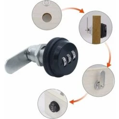 2 Pièce Cam Cabinet Code Lock, Verrouillage Tiroir Mot De Passe, Serrure Armoire Mécanique, Code Verrouillage Serrure, Pour Portes De Tiroir De Sécurité, Coffres à Outils, Casiers -Promos Matériel Boutique 89776100 4
