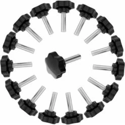 Liquidation totale Étoile à La Main Vis 15 Pièces Vis De Serrage Sur Le Bouton Étoile Bouton En Forme D'étoile Vis Sur Le Bouton Fil De Serrage Bouton Noir En Plastique Pour Meubles DeMachine-outil(M