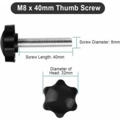 Liquidation totale Étoile à La Main Vis 15 Pièces Vis De Serrage Sur Le Bouton Étoile Bouton En Forme D'étoile Vis Sur Le Bouton Fil De Serrage Bouton Noir En Plastique Pour Meubles DeMachine-outil（M -Promos Matériel Boutique 89802555 5