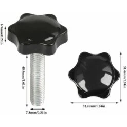 Liquidation totale 10Pcs Boutons De Serrage M8 X 40mm Vis à Tête Moletée, Bouton à Main Fileté Ecrou En Etoile Boulon De Serrage De Filetage M8 Avec Ecrou, Boutons De Serrage De Filetage Avec Poignée -Promos Matériel Boutique 89802774 3