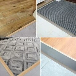 Liquidation totale 200 Cm X 5 Cm Bande De Seuil Profil De Transition Autoadhésif Bande De Recouvrement De Sol En Vinyle, Pour Couvrir Les Carreaux, Les Espaces Entre Les Stratifiés, Grain De Bois Gri -Promos Matériel Boutique 89802870 3