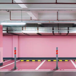 SWANEW 2X Poteau De Stationnement Carré Rabattable Barrière Parking Borne De Sécurité Avec Clés -Promos Matériel Boutique 89828911 5