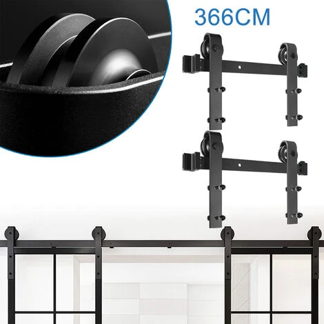 Garniture De Porte Coulissante Ferrure Pour Système Pour Portes Coulissantes Avec Rail De Roulement Ensemble Complet 366cm HENGMEI 2 Garniture De Porte Coulissante Ferrure Pour Système Pour Portes Coulissantes Avec Rail De Roulement Ensemble Complet 366cm HENGMEI – Image 2