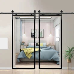 Garniture De Porte Coulissante Ferrure Pour Système Pour Portes Coulissantes Avec Rail De Roulement Ensemble Complet 366cm HENGMEI 8 Garniture De Porte Coulissante Ferrure Pour Système Pour Portes Coulissantes Avec Rail De Roulement Ensemble Complet 366cm HENGMEI -Promos Matériel Boutique 90040500 4