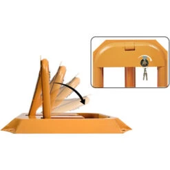 Barrière De Parking Verrouillage De Stationnement Pliable Avec 3 Clés Anse De Stationnement En Acier Robuste Support De Stationnement Stable HENGMEI -Promos Matériel Boutique 90040650 3