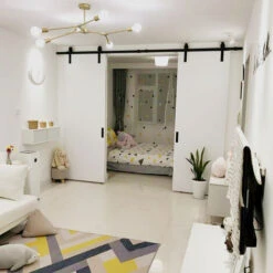 Garniture De Porte Coulissante Ferrure Pour Système Pour Portes Coulissantes Avec Rail De Roulement Ensemble Complet 200cm HENGMEI -Promos Matériel Boutique 90040707 5