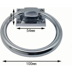 Anneau De Traction Poignée De Porte Acier Inoxydab Argent Brillant Anneau De Traction En Métal Chromé Rond Heurtoir De Porte En Bois Intégré Chaise Tire Poignée Décor (100 X 54 X 37 Mm) -Promos Matériel Boutique 90063325 3
