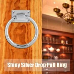 Anneau De Traction Poignée De Porte Acier Inoxydab Argent Brillant Anneau De Traction En Métal Chromé Rond Heurtoir De Porte En Bois Intégré Chaise Tire Poignée Décor (100 X 54 X 37 Mm) -Promos Matériel Boutique 90063325 5