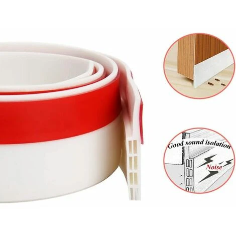 Liquidation totale Calfeutrer Bas De Porte, Bande D'Etanchéité En Silicone Souple, Anti Bruit Isolement Du Bruit, Anti Souris Cafard Imperméable à L'Eau - Blanc 2 Liquidation totale Calfeutrer Bas De Porte, Bande D'Etanchéité En Silicone Souple, Anti Bruit Isolement Du Bruit, Anti Souris Cafard Imperméable à L'Eau - Blanc – Image 2