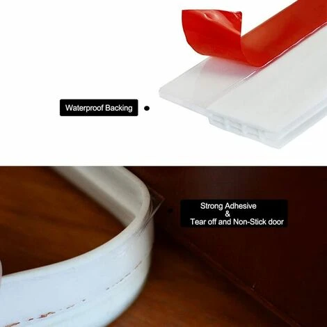 Liquidation totale Calfeutrer Bas De Porte, Bande D'Etanchéité En Silicone Souple, Anti Bruit Isolement Du Bruit, Anti Souris Cafard Imperméable à L'Eau - Blanc 3 Liquidation totale Calfeutrer Bas De Porte, Bande D'Etanchéité En Silicone Souple, Anti Bruit Isolement Du Bruit, Anti Souris Cafard Imperméable à L'Eau - Blanc – Image 3