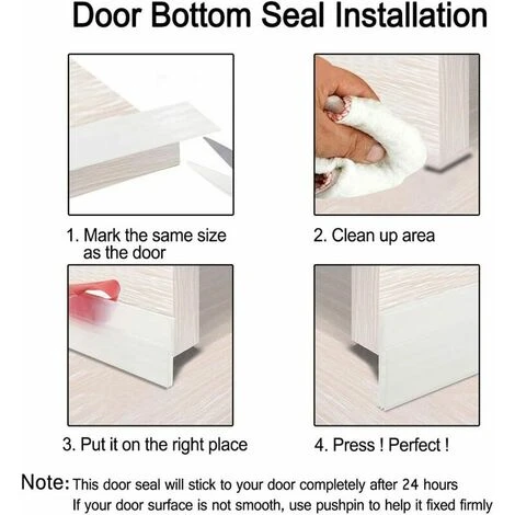 Liquidation totale Calfeutrer Bas De Porte, Bande D'Etanchéité En Silicone Souple, Anti Bruit Isolement Du Bruit, Anti Souris Cafard Imperméable à L'Eau - Blanc 4 Liquidation totale Calfeutrer Bas De Porte, Bande D'Etanchéité En Silicone Souple, Anti Bruit Isolement Du Bruit, Anti Souris Cafard Imperméable à L'Eau - Blanc – Image 4