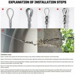 30m Corde En Acier Inoxydable à Suspendre Kit,2mm Câble En Acier Inoxydable Revêtu Avec Tendeur Et Crochets,pour Suspension Lumineuse,plante Grimpante,corde A Linge,rideau Pergola,rambarde. -Promos Matériel Boutique 90519650 4