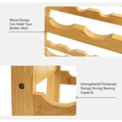 Dripex Casier à Vin, Étagère à Bouteille En Bambou, Casier à Bouteille Avec 7 Étages, Porte Bouteille Pour 27 Emplacements, 47x29x102 Cm Rangé De Bouteille -Promos Matériel Boutique 90603449 4